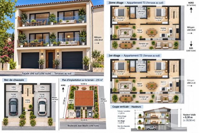 terrain à vendre - 255.0 m2 - CERET - 66 - LANGUEDOC-ROUSSILLON - Century 21 Agence Des Cerisiers